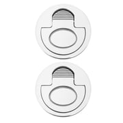 Luxshiny Set of 2 Plated Stainless Steel Recessed Boat Hatch Pull Handles with Concealed Marine Lock Mechanism