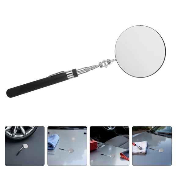Luxshiny 2Pcs Portable Stainless Steel Car Underside Inspection Mirror for Home Use