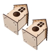 Luxshiny 2Pcs Premium Wood Bird Nest Creative Balcony Shelter for Pet Parrot and Small Birds