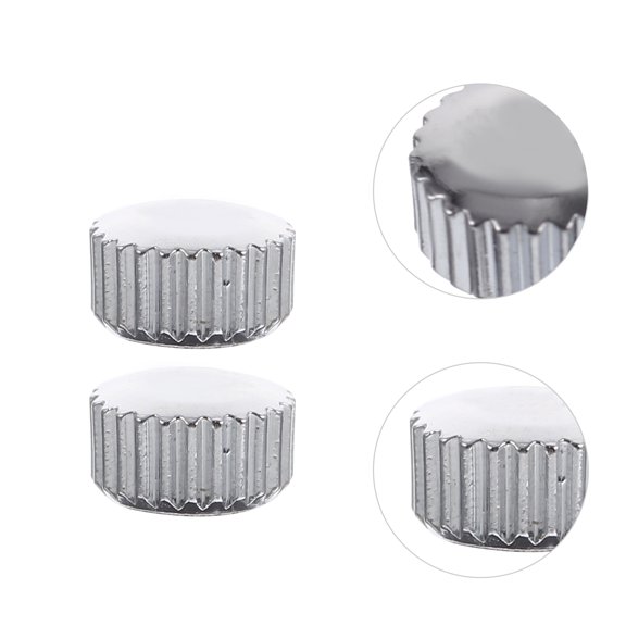 Luxshiny 2Pcs Portable Stainless Steel Watch Crowns Replacement for Precise Watch Repair