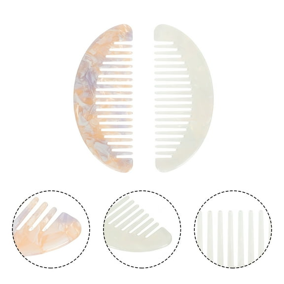 Luxshiny 2Pcs Professional Wide Tooth Hair Combs Smooth Teeth Plastic Combs Assorted Colors