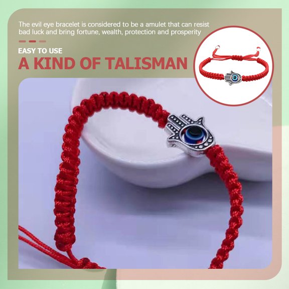 Luxshiny 2-Pack Evil Eye Bracelet Set with Alloy Rope, Jewelry for Men and Women