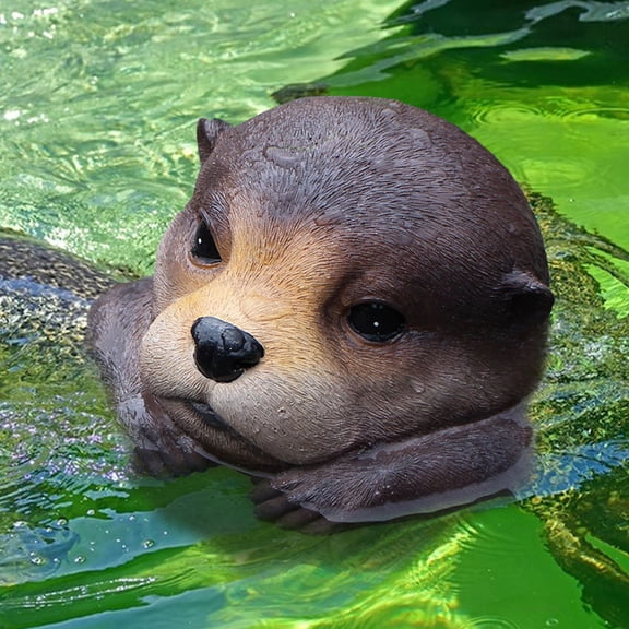 Luxshiny 2Pcs Outdoor Garden Pond Floating Resin Sculpture Waterproof Animal Decoration