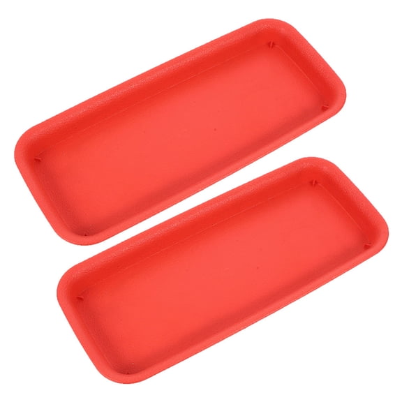 Luxshiny 2Pcs Red Rectangular Plant Drip Pans for Indoor and Outdoor Use with Anti Slip Resin Material