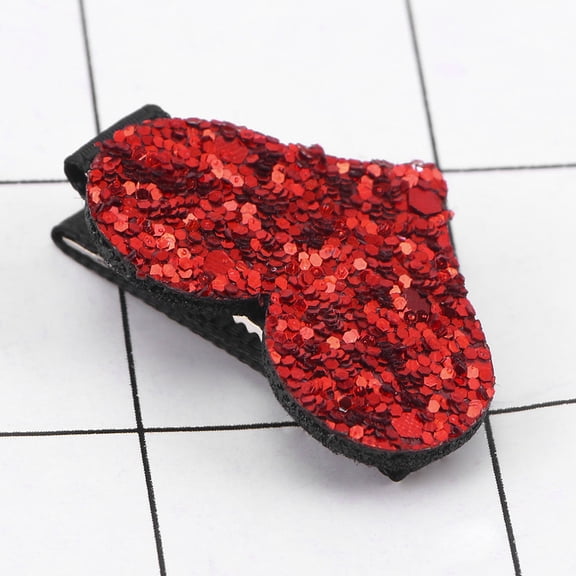 Luxshiny 2 Pieces Red Glitter Heart Hair Clips Stylish Hair Pins for Womens Weddings, Parties, and Special Occasions