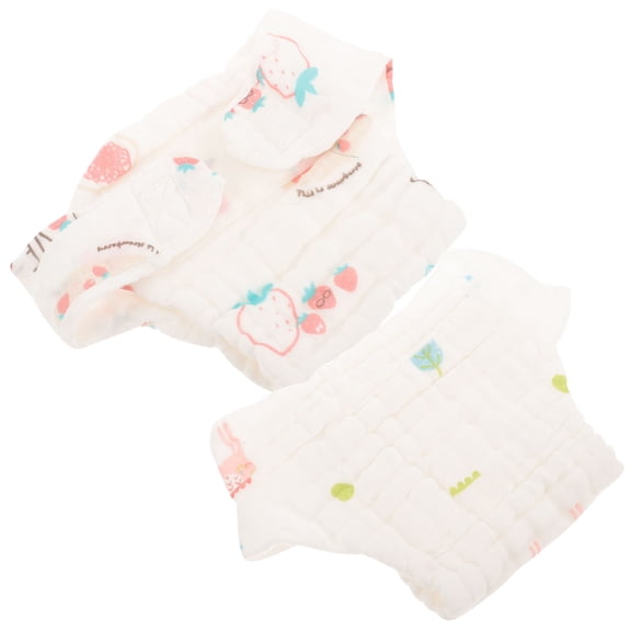 Luxshiny 2Pcs Reusable Cotton Diaper Pants Washable Comfortable Lightweight Travel Use