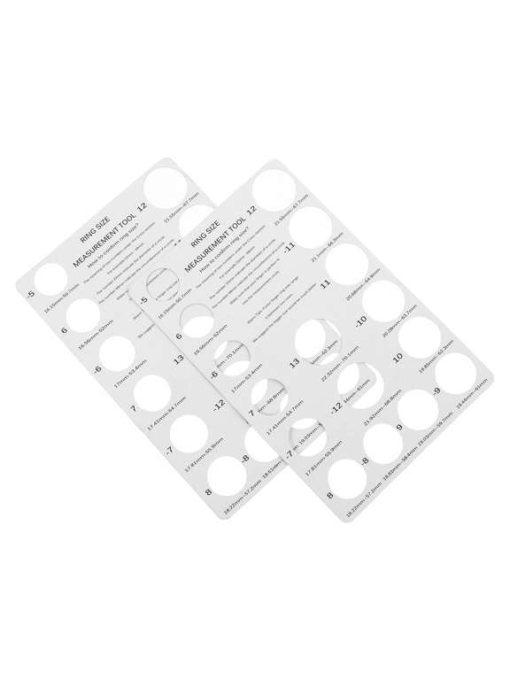 2Pcs Ring Sizer White with Precision Measurement for Comfortable Ring Finger Sizing