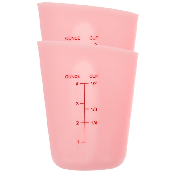 Luxshiny Set of 2 Semi-Transparent Silicone Measuring Cups with Clear Measurement Scale for Baking and Cooking Use