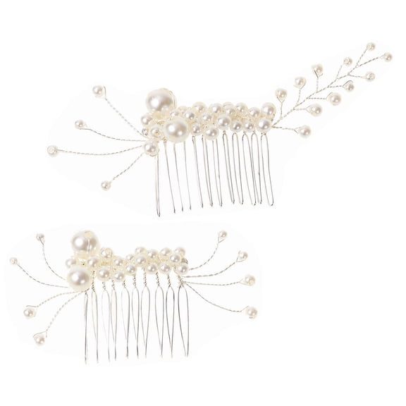 Luxshiny 2Pcs Silver Wedding Hair Comb Hair Accessories for Women Birthdays