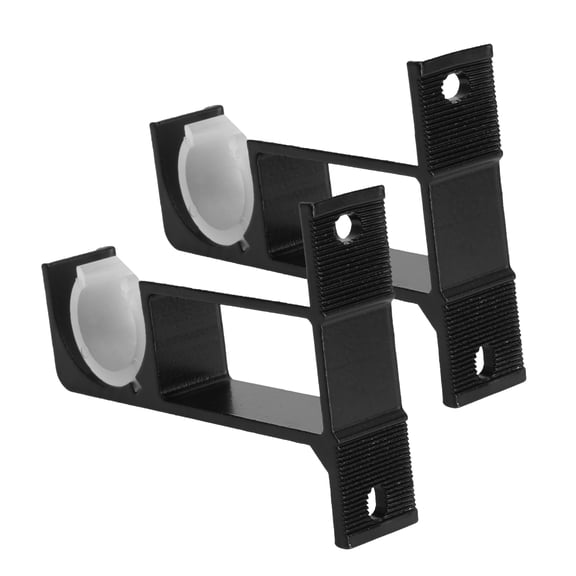 Luxshiny 2Pcs Single Curtain Rod Bracket Aluminum Alloy Support Simple Design Black