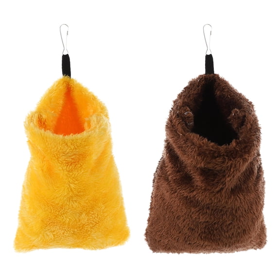 Luxshiny 2-Pack Small Pet Nest Soft Flannel Coffee Color Cozy Hamster Bedding Accessories