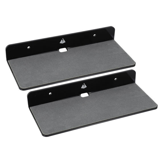 Luxshiny 2-Pack Black Speaker Wall Mounts with Floating Shelf and Cable ...