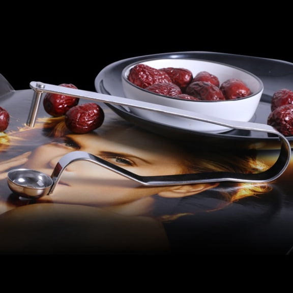 Luxshiny 2Pcs Stainless Steel Manual Jujube Corer Fruit Core Remover for Kitchen Use Plated Silver