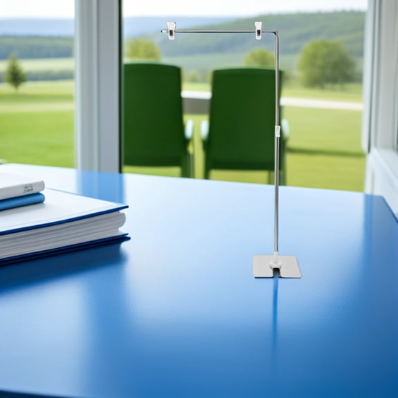 Luxshiny 2Pcs Stainless Steel Menu Board with Adjustable L Shaped Stand and Secure Clip for Desktop Display