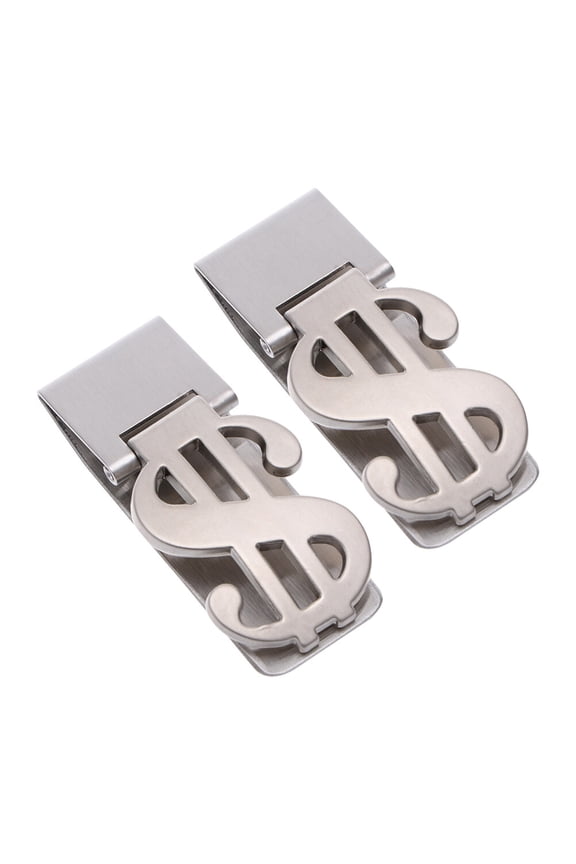 2-Pack Stainless Steel Money Clips Metal Cash Holder Wallet Clamp for Secure Purse Use