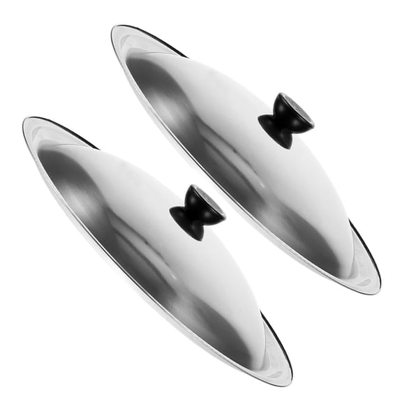 Luxshiny 2Pcs Stainless Steel Pan Lid Replacement for Kitchen Pots Suitable for Frying Boiling Steaming