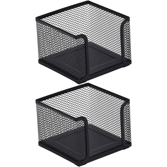 Luxshiny 2-Pack Black Stationery Holder for Desk Organization, Note and Office Accessories
