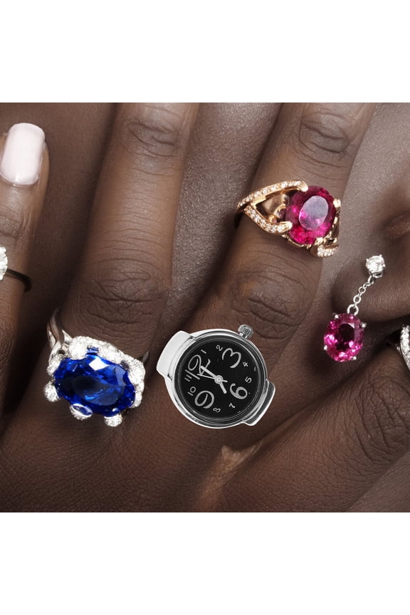 2Pcs Stylish Ring Watches for Finger with Excellent Workmanship Lightweight Assorted Colors