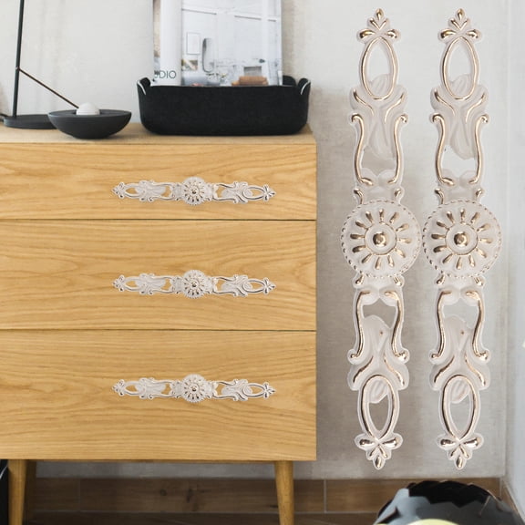 Luxshiny 2Pcs Stylish White Wardrobe Knobs and Furniture Handles Made of Premium Aluminum Alloy