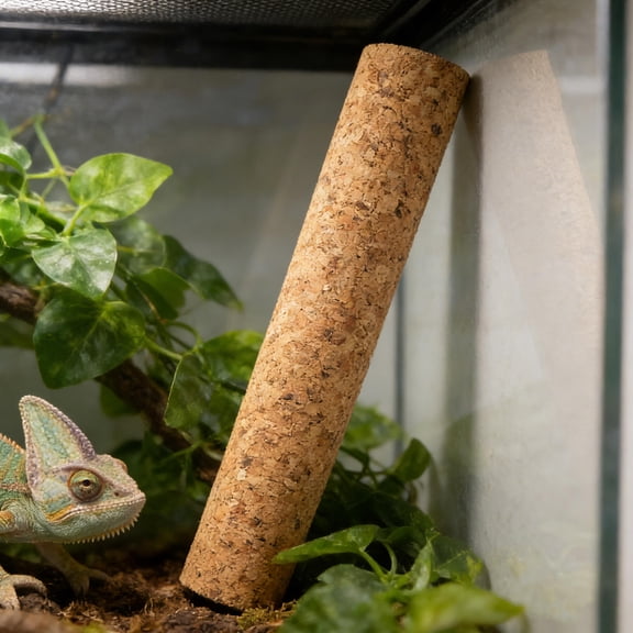 Luxshiny 2-Pack Light Brown Cork Bark Sticks for Reptile Terrarium Climbing Branches and Habitat Support