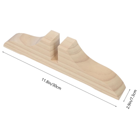 Luxshiny Stable Khaki Wooden Divider Bracket for Screen and Partition 2Pcs