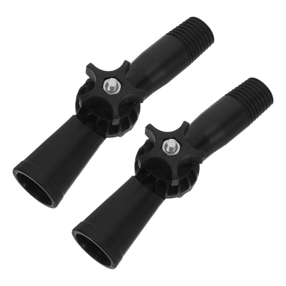 Luxshiny 2Pcs Threaded Extension Pole Adapter Joint for Paint Brush and Mop Pole Attachments Black