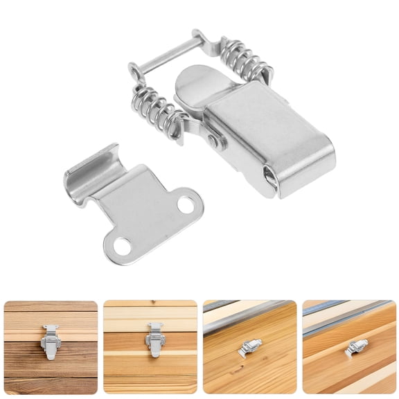 Luxshiny 2Pcs Toggle Latch Clamp Silver Plated Iron For Prevent Accidental Opening Of Cabinets