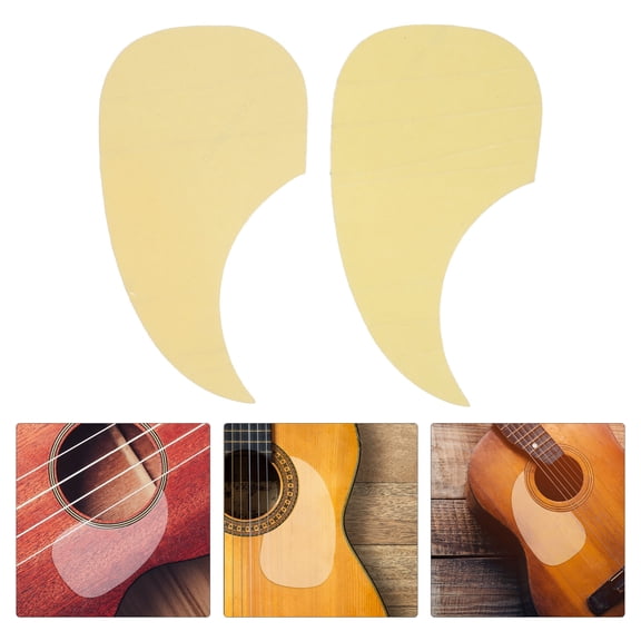 Luxshiny 2Pcs Transparent Acoustic Guitar Pick Guards Clear PVC Protective Film Scratch Shield