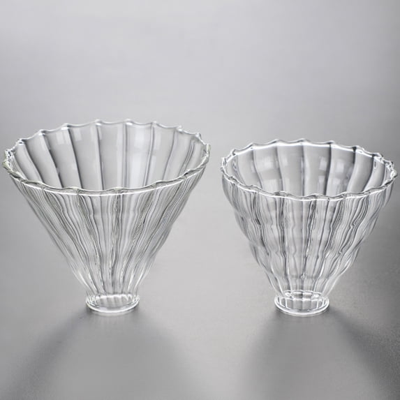 Luxshiny 2Pcs Transparent Glass Coffee Funnels For Home Brewing Kitchen Tool