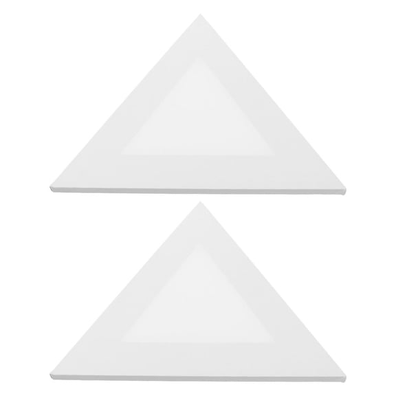 Luxshiny 2Pcs Triangle Stretched Canvas White Frames for Modern Art Home Decor Painting