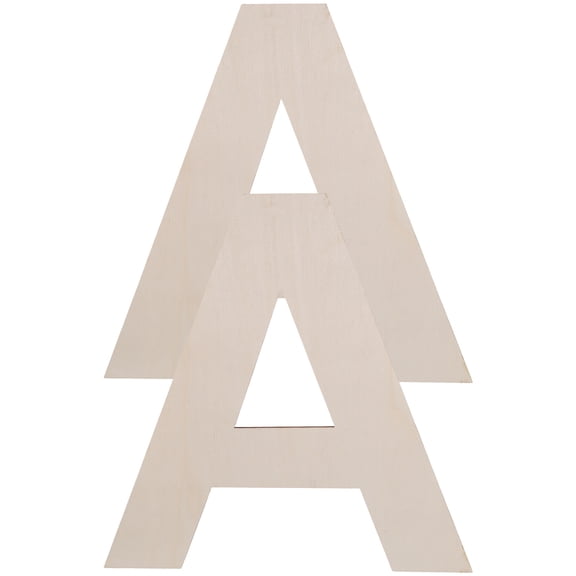 Luxshiny 2Pcs Unfinished Wooden Letter A for Wall Decor DIY Craft Wedding Wood Letter Sign in Beige