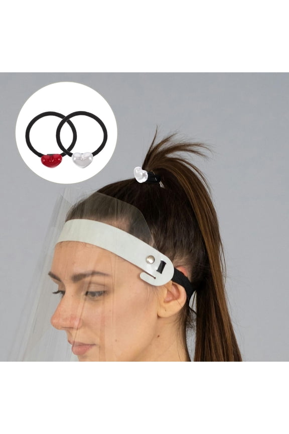 2Pcs Heart Hair Bands Black High Elastic No Damage Hair Ties for Styling