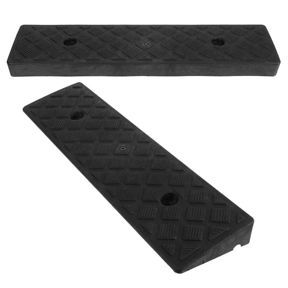 Luxshiny 2Pcs Versatile Plastic Vehicle Ramp for Driveway Bumpers and Thresholds Black