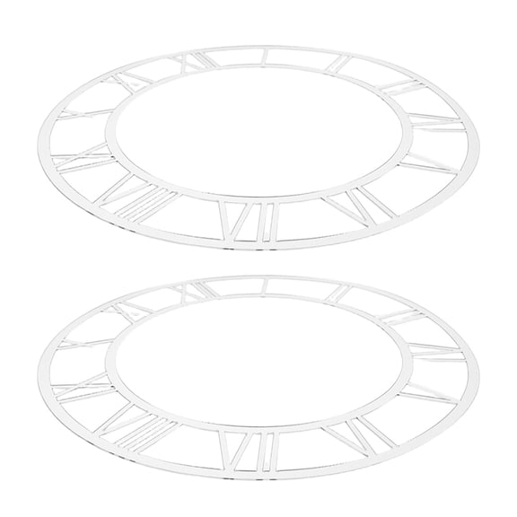 Luxshiny 2Pcs Round Roman Numeral Mirror Clock Wall Decals with Adhesive Acrylic Face