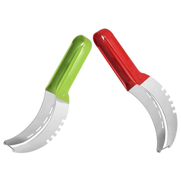 Luxshiny 2Pcs Watermelon Slicer Cutter Stainless Steel Kitchen Gadget for Fruit Cutting
