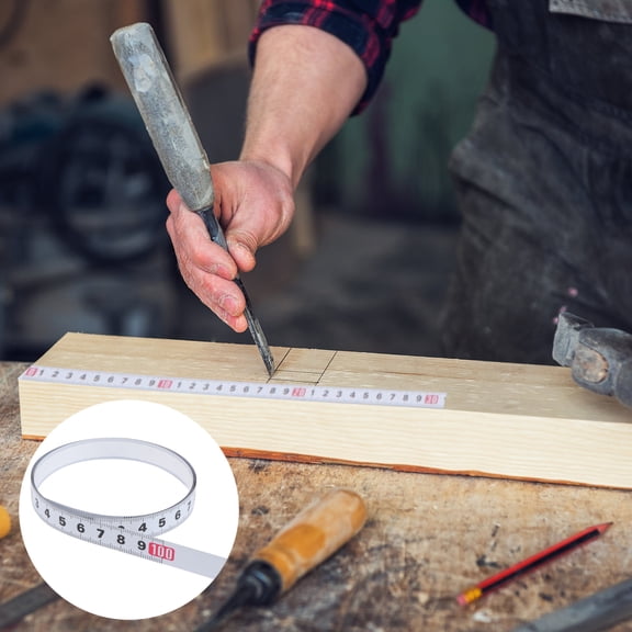 Luxshiny 2Pcs Durable Steel Miter Scale Tape with Clear Markings for Measuring