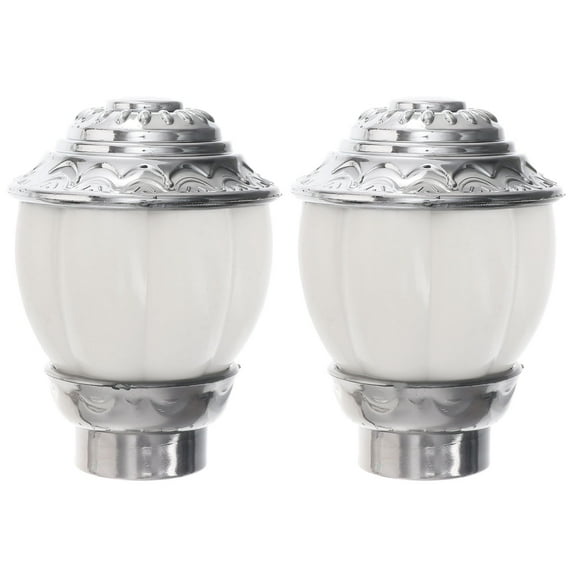 Luxshiny 2Pcs White Pumpkin Rod Finials Resin Window Pole Head Caps Strong Anti Rust