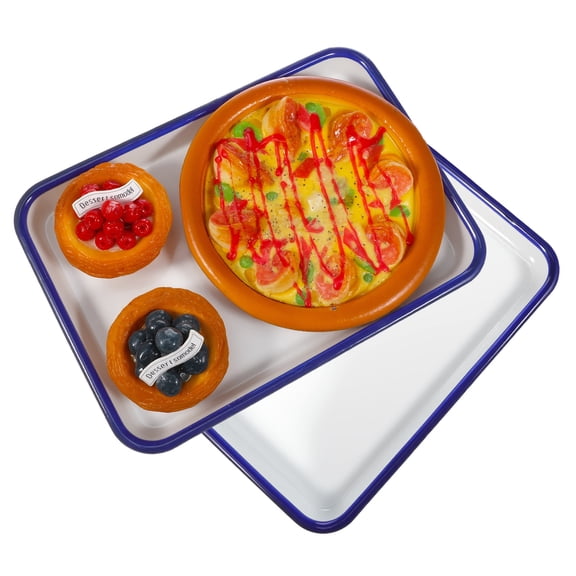 Luxshiny Set of 2 White Enamel Oven Pans Non-Stick Baking Trays for Pizza, Pancakes, Pies and More