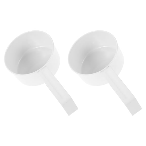 LITINKIMI 2Pcs White Metal Scoop Spoon for Flour Rice and Laundry Powder