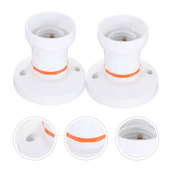 Luxshiny 2Pcs White Light Socket E27 and B22 Base Durable Lamp Holder for Indoor and Outdoor Lighting Use