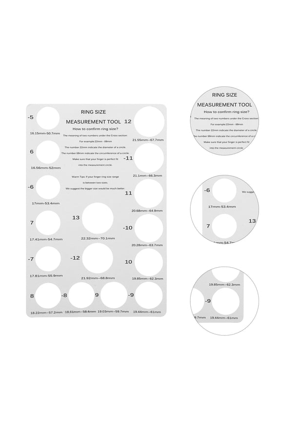 2Pcs White Measuring Tool for Accurate Finger Size Measurement and Fitting