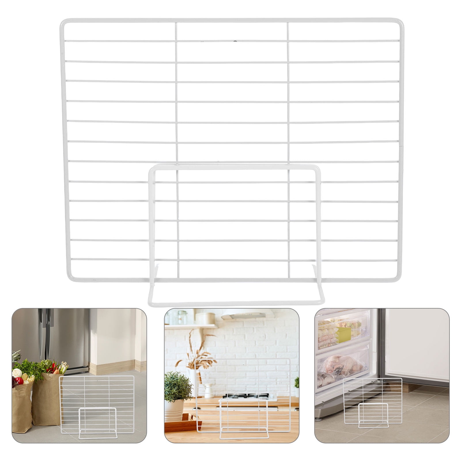 Luxshiny 2-Pack White Metal Mesh Adjustable Refrigerator Shelf Dividers Wire Partition for Freezer and Fridge Storage Organization