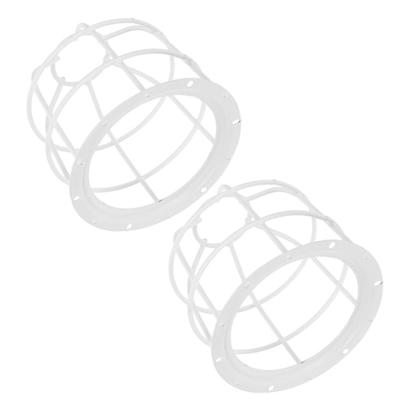 Luxshiny 2-Pack White Wire Lamp Shade Guard Protective Cage for Industrial Light Bulb Safety and Durability