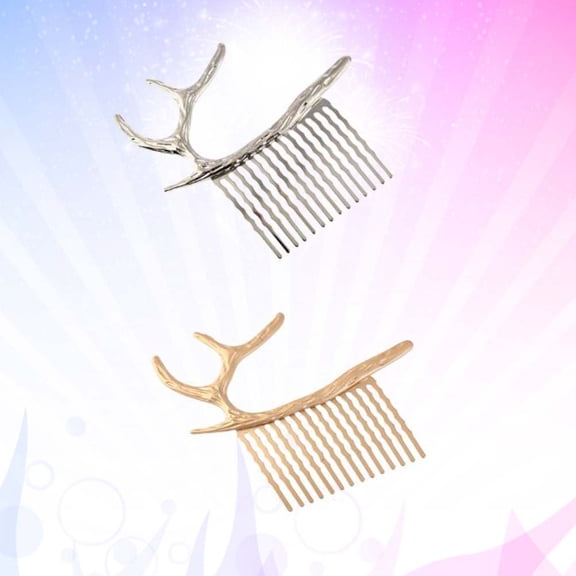 Luxshiny Assorted Color Comb Headdress Antler Christmas Decor for Women's Ideal for Festivals and Daily Use 2pcs