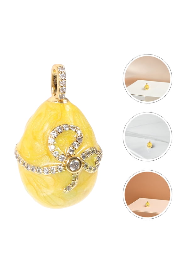 charm for jewelry making Egg Charm Pendant Yellow Copper for Women Casual Wear 2Pcs