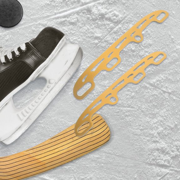 Luxshiny 2Sets High Performance Ice Skate Replacement Blades Golden Stainless Steel for Hockey Skates