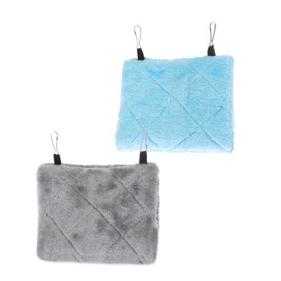 Luxshiny 2pcs Bird Sleeping Bed Plush Grey Triangle for Parrots Bed Cage Use
