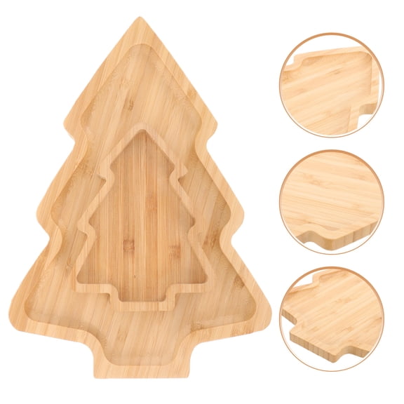 Luxshiny 2Pcs Japanese Serving Tray Wooden for Holiday Theme Treats