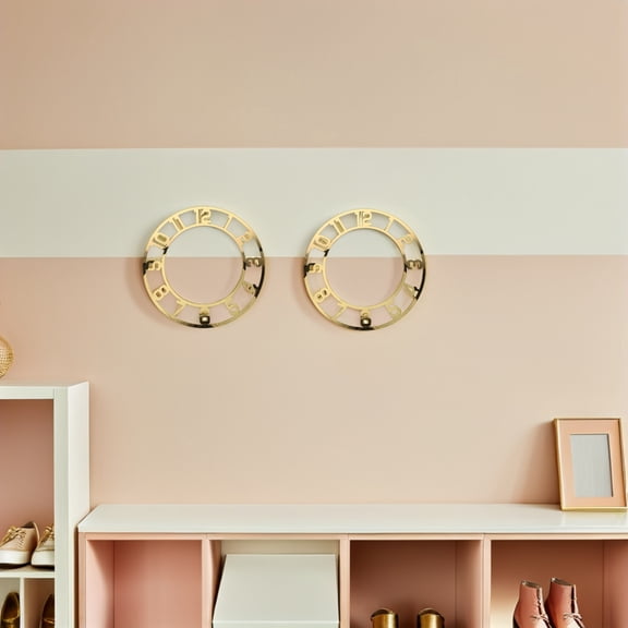 Luxshiny 2pcs Clock Face Panels Mirror Clock Dial Accessories Decoration For Entryway Modern Design
