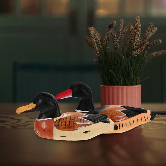 Luxshiny 2pcs Ducks Model Wooden Duck Shape Multi Wedding Family